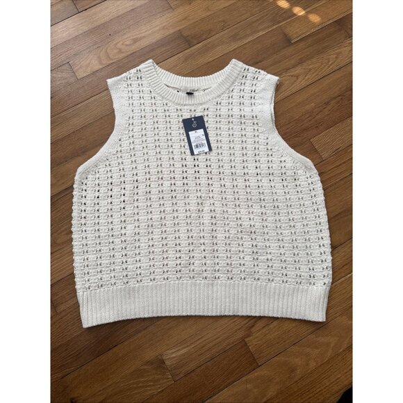 Universal Thread Women's Openwork Cream Sweater Vest Size XL - Picture 2 of 5